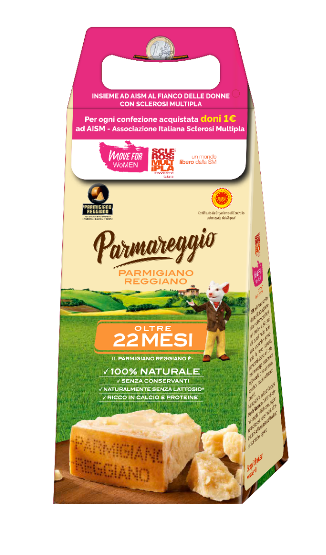 PARMIGIANO REGGIANO 22 MESI 850G A FAVORE DI AISM - ASSOCIAZIONE ITALIANA SCLEROSI MULTIPLA
