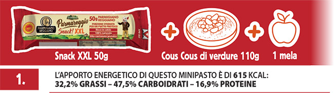 Apporto energetico di 615 KCAL